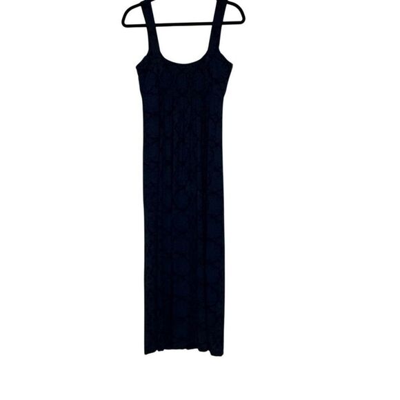 Fresh Produce Navy & Green Smocked Back Maxi Dress Sz M - Picture 3 of 14
